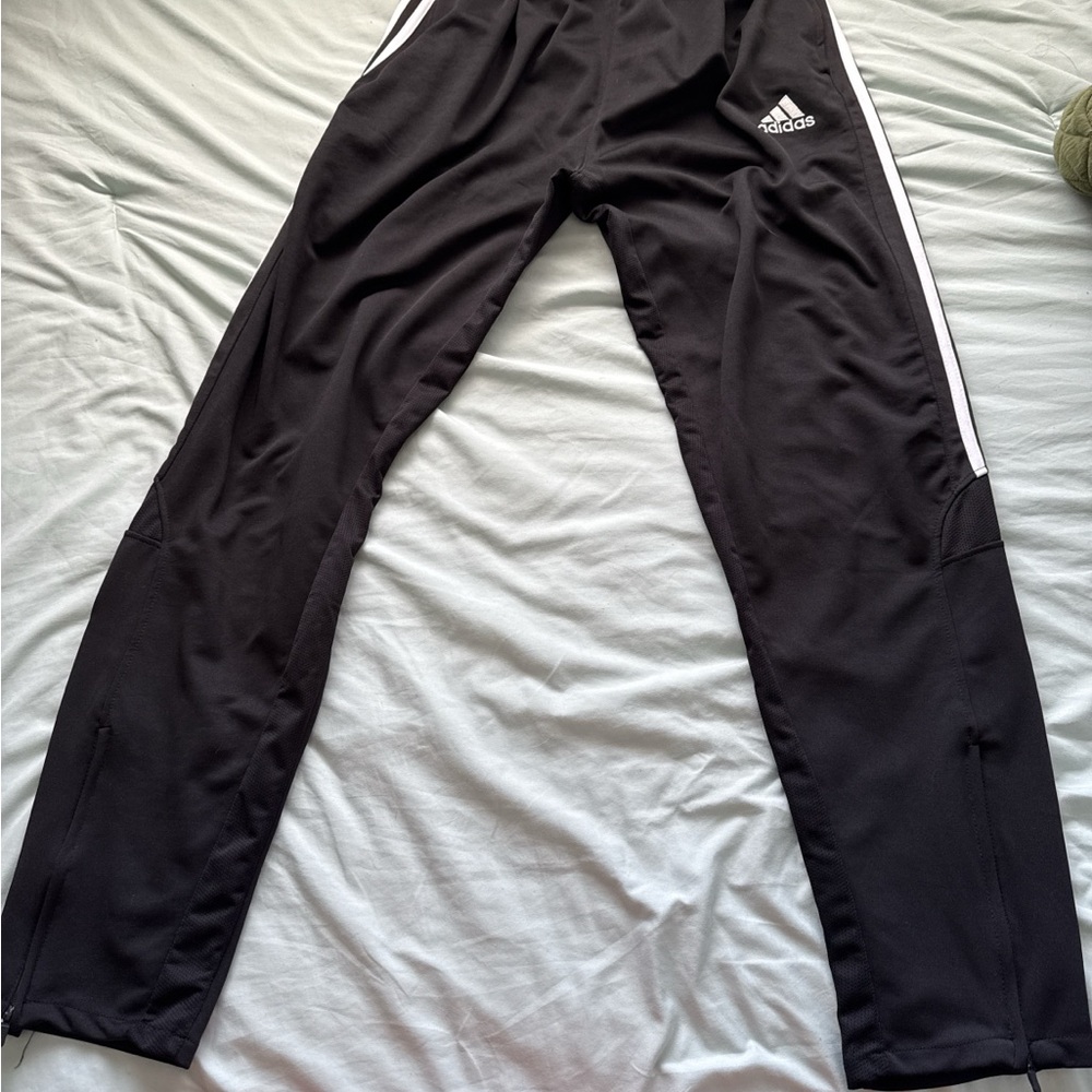 Men’s Adidas Black Athletic Pants with White Accents